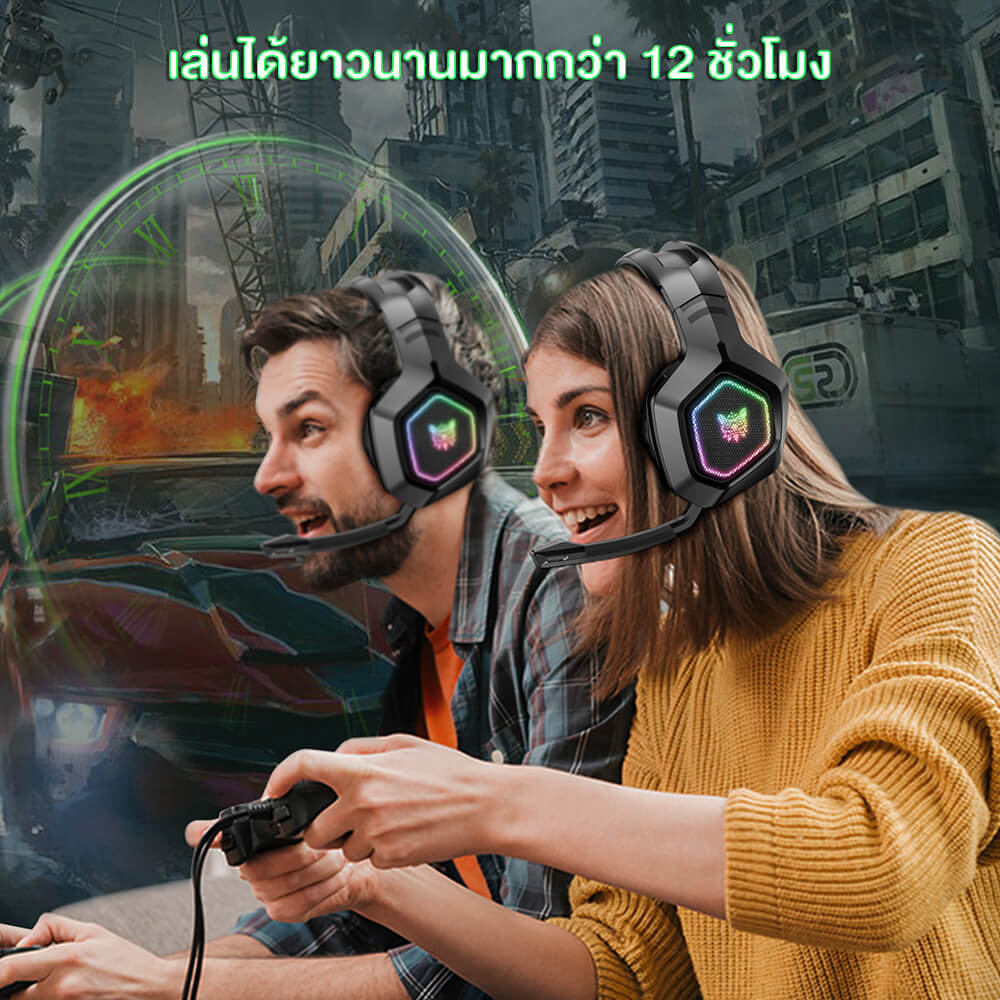 หูฟังเกมมิ่งไร้สาย Onikuma Kumong เชื่อมต่อได้ 3 โหมด - สีดำ