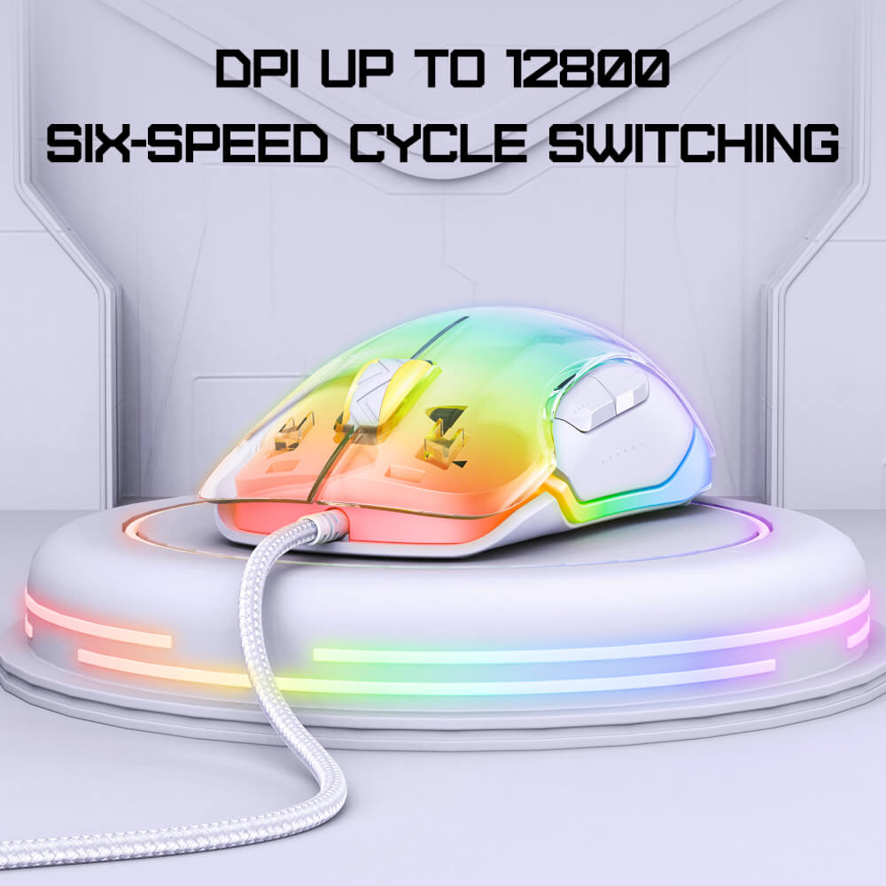 เมาส์เกมมิ่ง ONIKUMA CW925 RGB BACKLIT WIRED GAMING MOUSE - ขาว