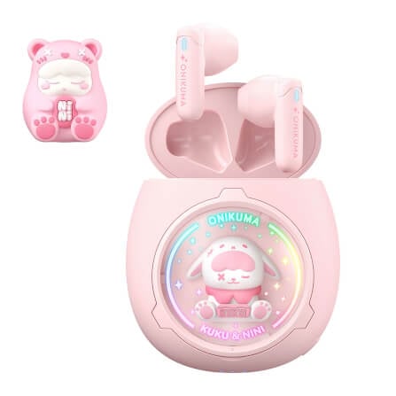 หูฟังเกมมิ่งไร้สาย Onikuma KUKU & NINI รูปทรงน่ารัก Bluetooth 5.3 - สีชมพู_0