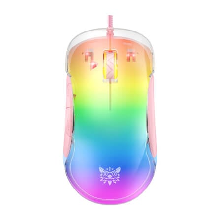 เมาส์เกมมิ่ง ONIKUMA CW925 RGB BACKLIT WIRED GAMING MOUSE - สีชมพู_0