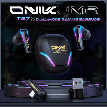 หูฟังเกมมิ่งไร้สาย Onikuma T27 ไมโครโฟน ENC - สีดำ_1