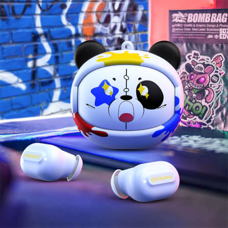 หูฟังเกมมิ่งไร้สาย Onikuma T20 มาพร้อมเคสชาร์จ - สีขาว_8