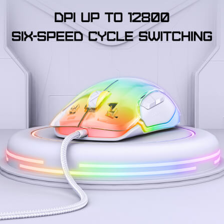 เมาส์เกมมิ่ง ONIKUMA CW925 RGB BACKLIT WIRED GAMING MOUSE - ขาว_8