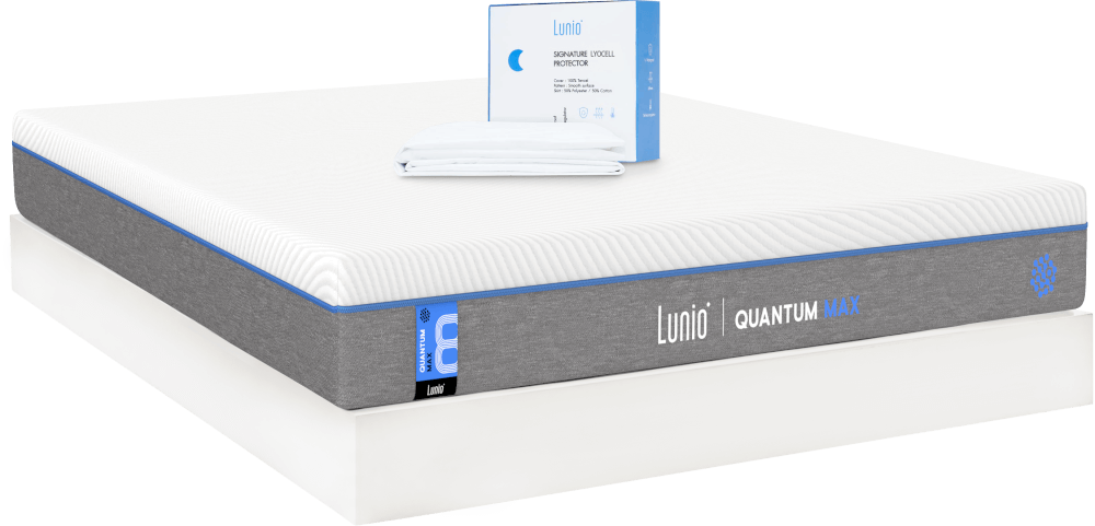 ที่นอนยางพาราอัลตร้าไฮบริด 3.5 ฟุต LUNIO QUANTUM MAX มาพร้อมผ้ารองกันเปื้อนกันน้ำ รุ่น LUNIO SIGNATURE LYOCELL PROTECTOR_0