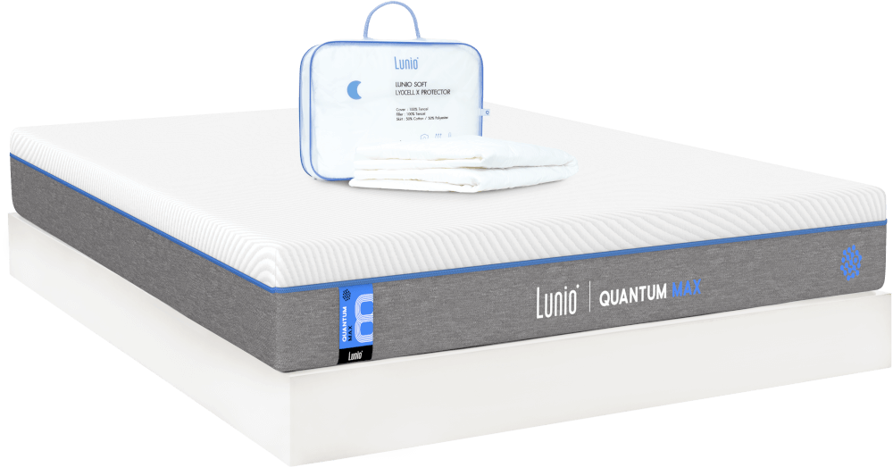 ที่นอนยางพาราอัลตร้าไฮบริด 5 ฟุต LUNIO QUANTUM MAX มาพร้อมผ้ารองกันเปื้อนกันน้ำ รุ่น LUNIO SOFT LYOCELL X PROTECTOR_0