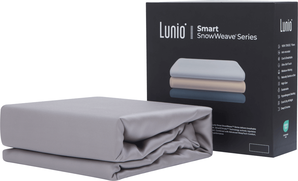 เซ็ตผ้าปูที่นอน เกรดพรีเมียม 5ฟุต LUNIO SMART SNOWWEAVE BEDDING SET PLATINUM GRAY สีเทา 3ชิ้น (สำหรับที่นอนหนา 13นิ้ว)
