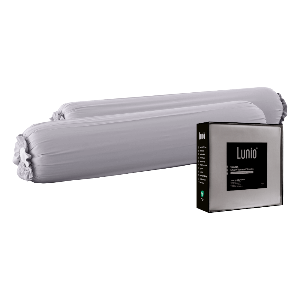 ปลอกหมอนข้าง LUNIO SMART SNOWWEAVE BOLSTER CASE PLATINUM GRAY สีเทา จำนวน2ชิ้น