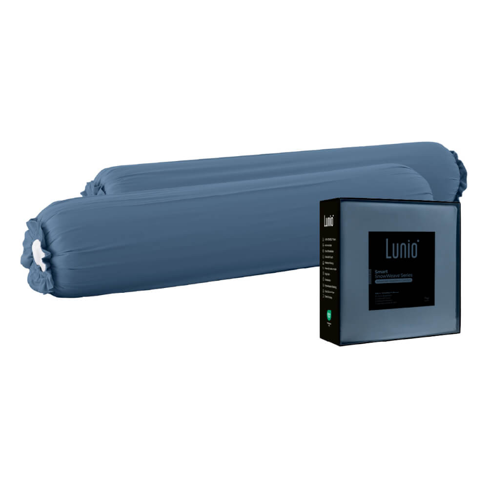 ปลอกหมอนข้าง LUNIO SMART SNOWWEAVE BOLSTER CASE QUANTA BLUE สีน้ำเงินเทา จำนวน2ชิ้น