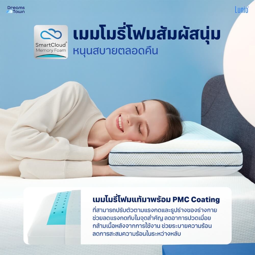 หมอนหนุน หมอนสุขภาพ LUNIO SNOWFLIP SMART PILLOW_1