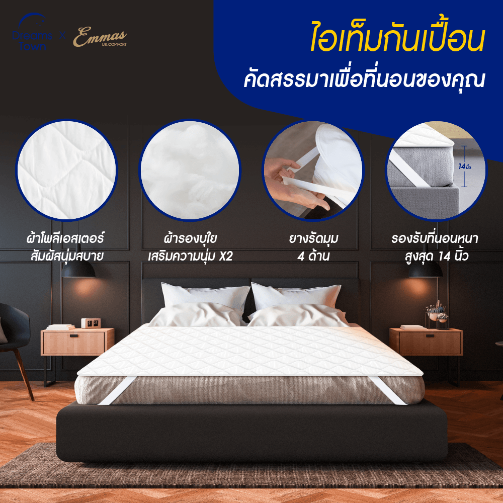 ผ้ารองกันเปื้อน 5 ฟุต EMMAS DELUXE COMFORT PROTECTOR