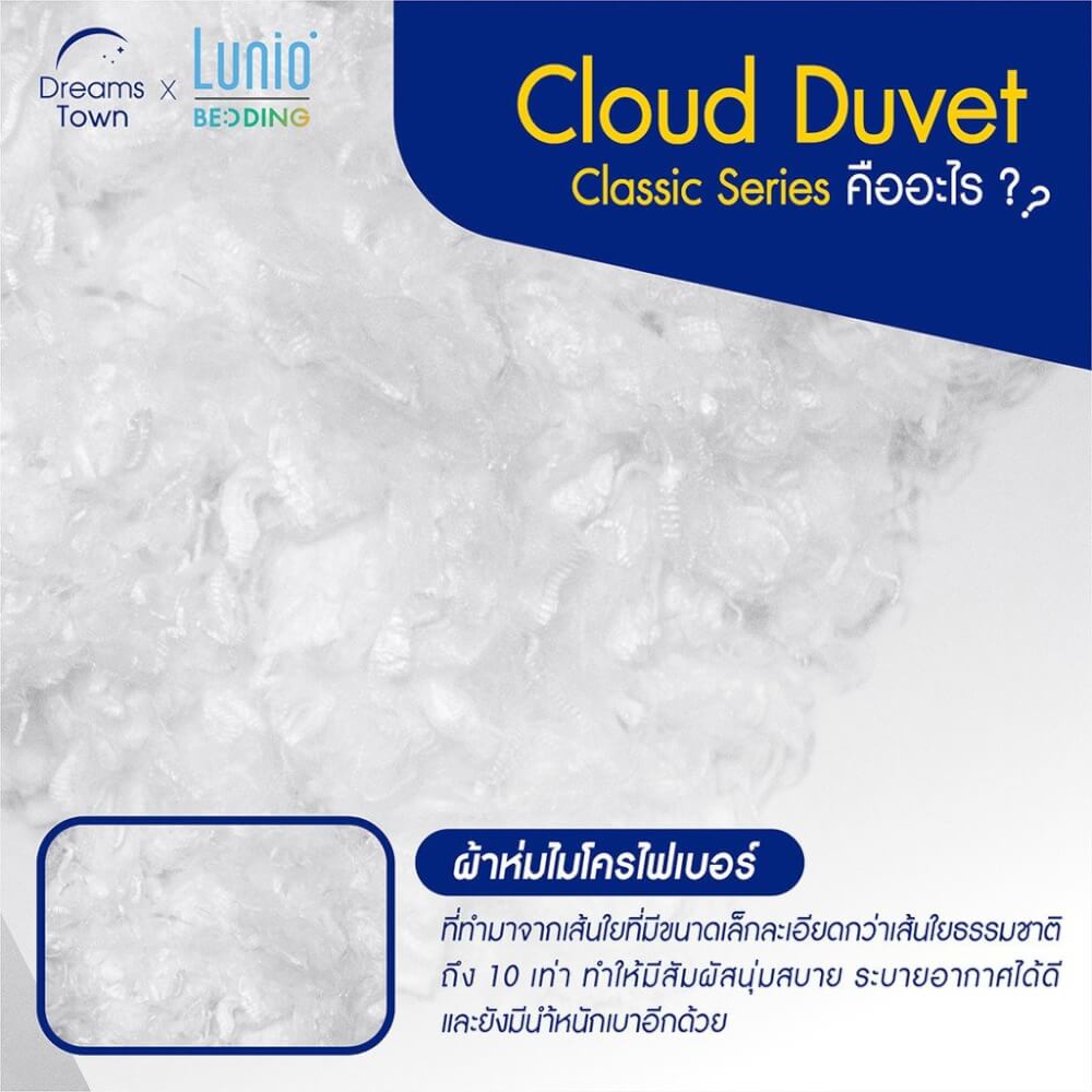 ผ้าห่ม ผ้านวม LUNIO CLOUD DUVET CLASSIC SERIES TWIN SIZE