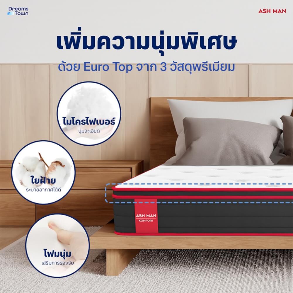 ที่นอนพ็อกเก็ตสปริง 6 ฟุต ASHMAN KOMFORT_2