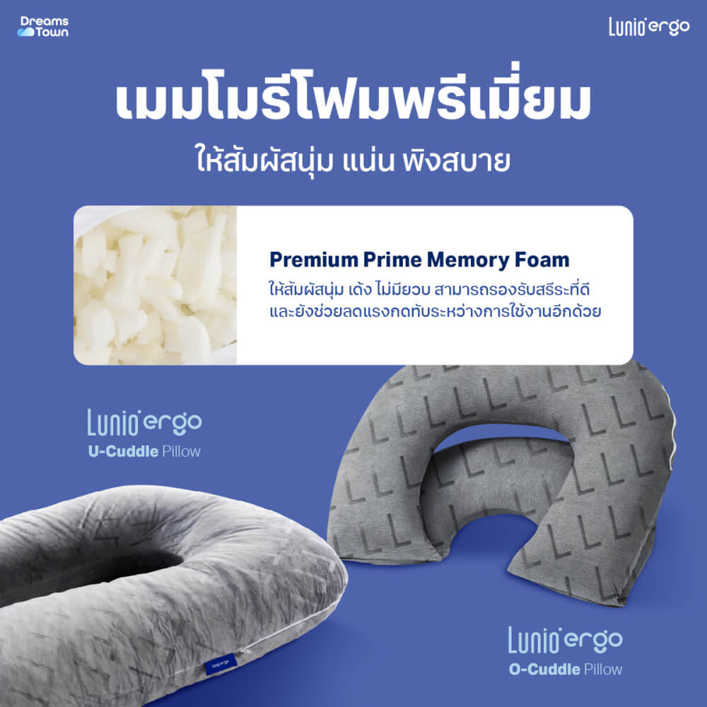 เซ็ตหมอนข้าง LUNIO ERGO U-CUDDLE + O-CUDDLE PILLOW