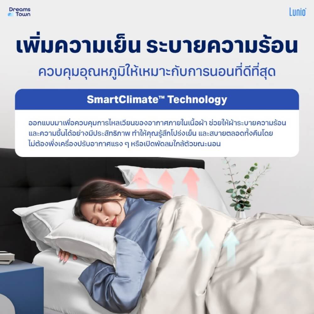 ปลอกผ้านวม 5,6ฟุต LUNIO SMART SNOWWEAVE DUVET COVER, AURA BEIGE สีเบจ
