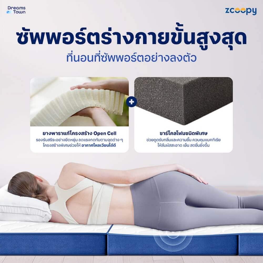 ที่นอนปิคนิค ZCOOPY 3 FOLD PREMIUM LATEX TOPPER_3