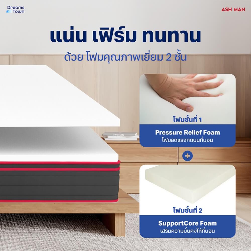 ที่นอนพ็อกเก็ตสปริง 6 ฟุต ASHMAN KOMFORT_3