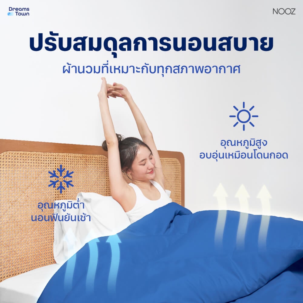ผ้านวม 5,6 ฟุต Nooz Play รุ่น Comforter สีฟ้าเข้ม Arctic Blue