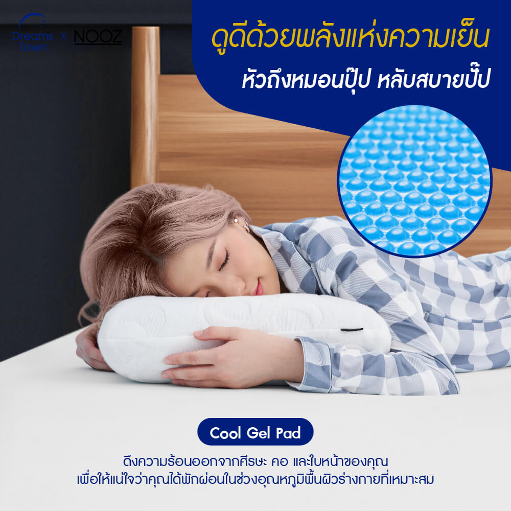 หมอนเมมโมรี่โฟม หมอนคูลเจล NOOZ COMFORT THE COOLING GRAPHITE