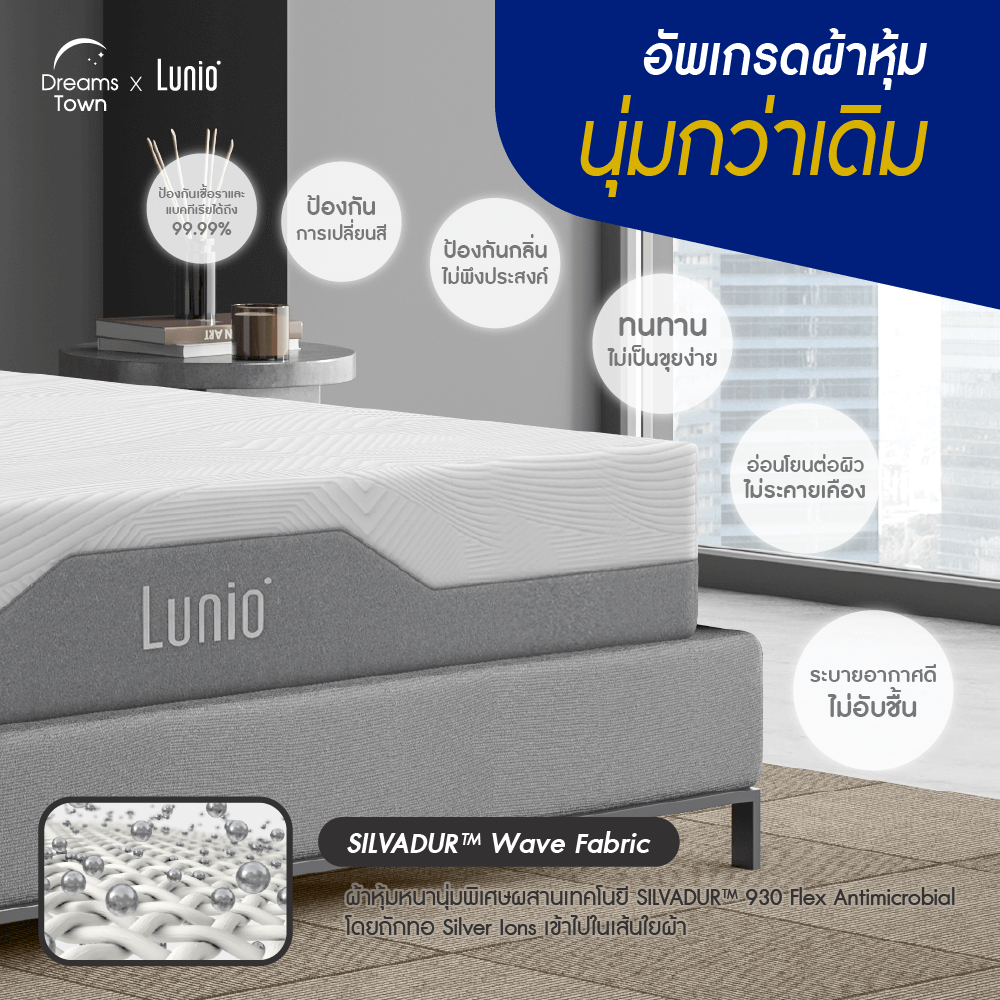 ที่นอนยางพารา 6 ฟุต LUNIO ONE GRAPHENE ผสานไมโครพ็อกเก็ตสปริง_4