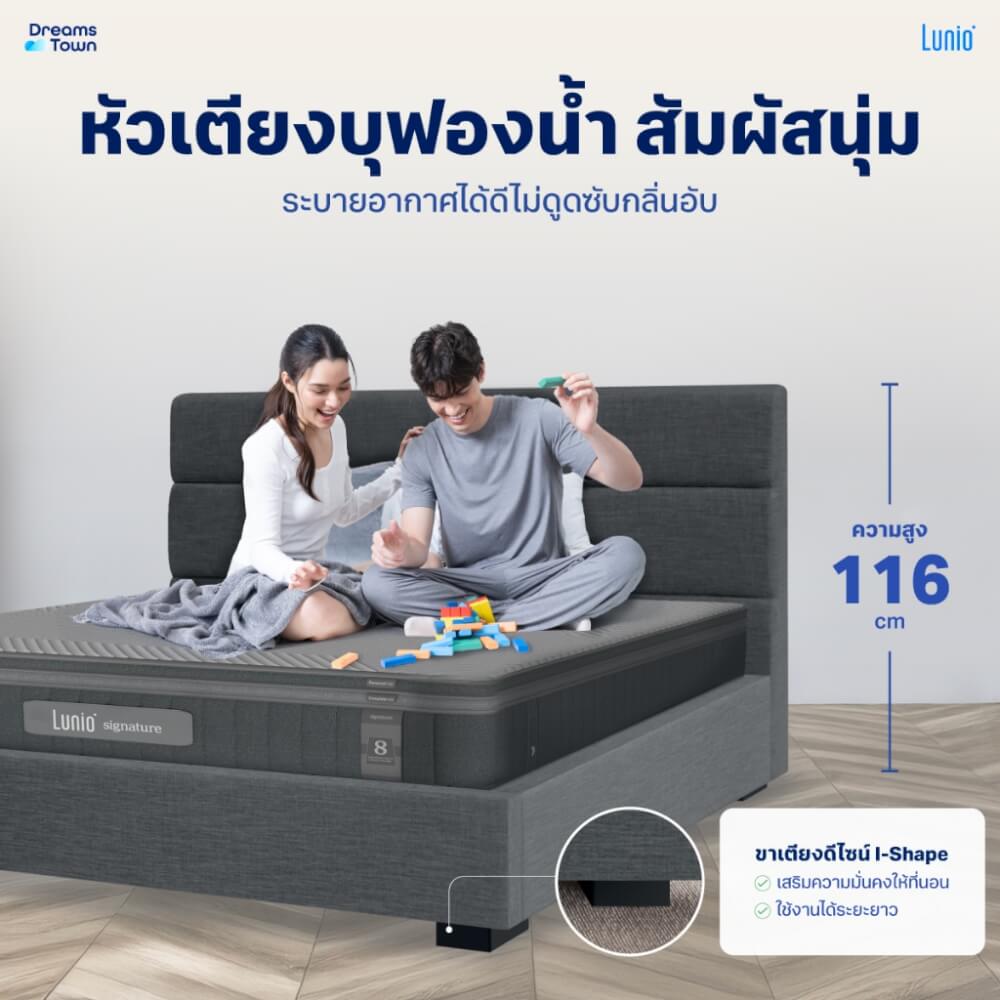 ที่นอนยางพารา 6 ฟุต LUNIO SIGNATURE มาพร้อมเตียงไม้อัดคุณภาพสูง สไตล์โมเดิร์น LUNIO ATLAS_5