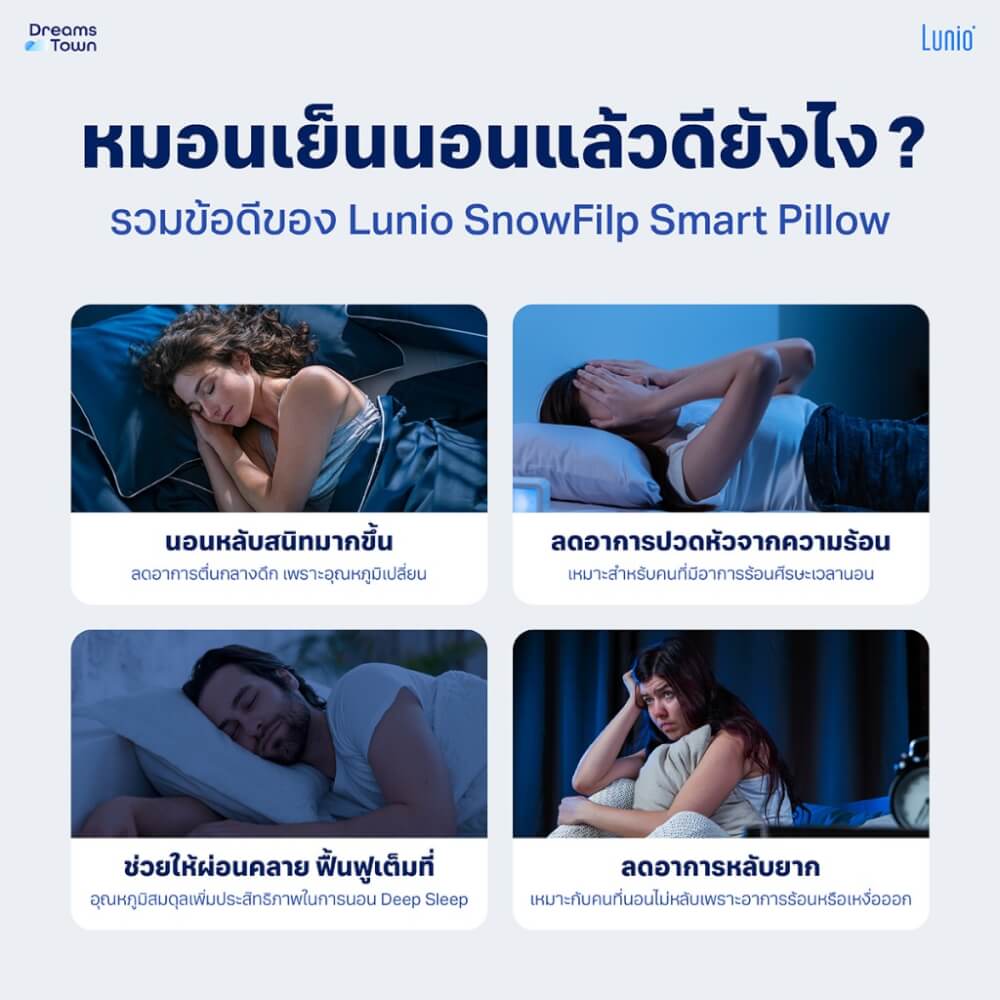 หมอนหนุน หมอนสุขภาพ LUNIO SNOWFLIP SMART PILLOW_6