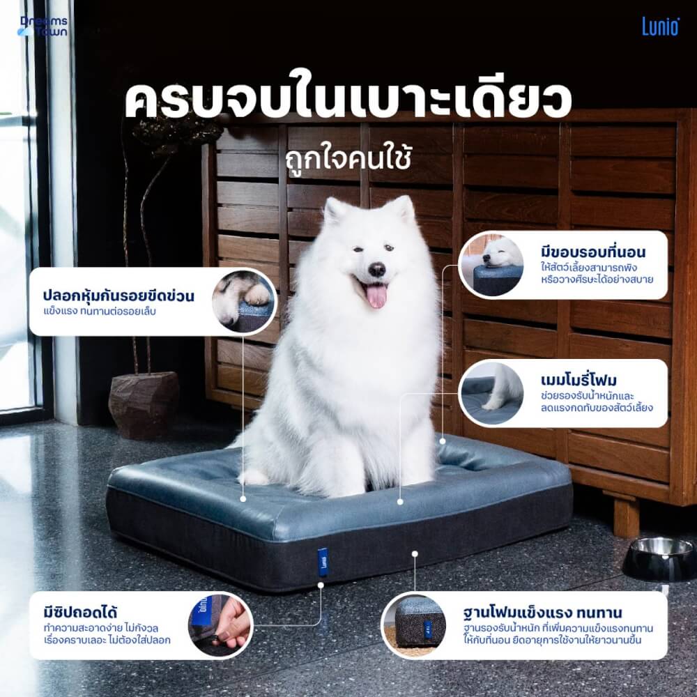 ที่นอนสัตว์เลี้ยง LUNIO L : 90X70X18 CM_6
