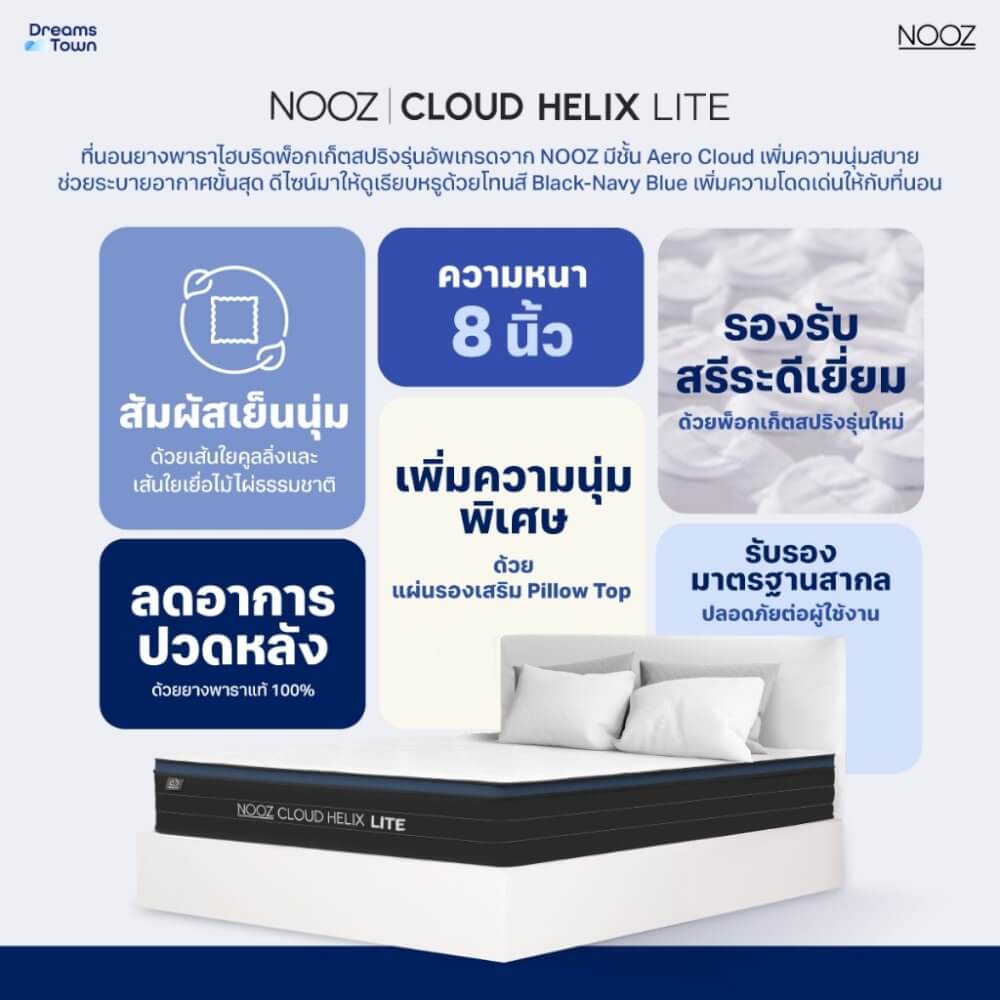 ที่นอนยางพารา 3.5 ฟุต NOOZ CLOUD HELIX LITE เสริมพ็อกเก็ตสปริง หนา 8 นิ้ว_6