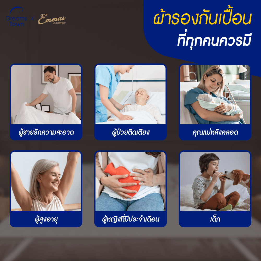 ผ้ารองกันเปื้อน 5 ฟุต EMMAS DELUXE COMFORT PROTECTOR