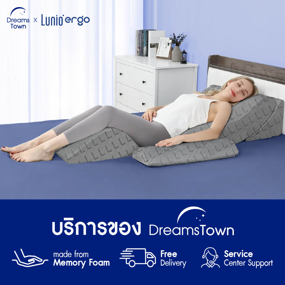 เซ็ตหมอนปรับองศาการนอน LUNIO ERGO ADJUSTABLE WEDGE PILLOW SET