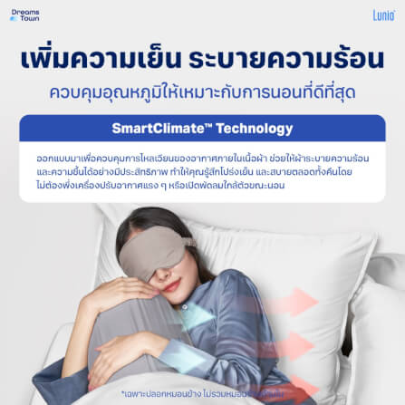ปลอกหมอนข้าง LUNIO SMART SNOWWEAVE BOLSTER CASE PLATINUM GRAY สีเทา จำนวน2ชิ้น_2