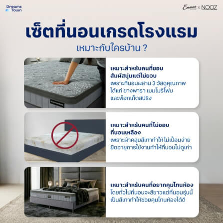 ที่นอนยางพารา 3.5 ฟุต EMMAS BLACK SWAN PARADISE มาพร้อมกับฐานเตียง 3.5 ฟุต NOOZ PIXEL BED FRAME (ไม่มีหัวเตียง)_2
