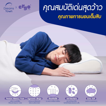 หมอนเมมโมรี่โฟม ทรงสูง-ต่ำในใบเดียว LUNIO ERGO CERVICAL MATE PILLOW_4