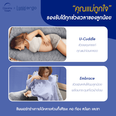 เซ็ตหมอนพิงหลัง LUNIO ERGO CUDDLE PILLOW + EMBRACE PILLOW_4