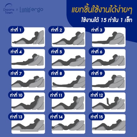 เซ็ตหมอนปรับองศาการนอน LUNIO ERGO ADJUSTABLE WEDGE PILLOW SET_5