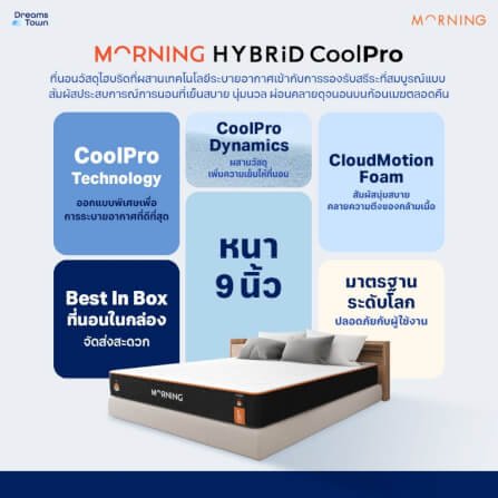 ที่นอนเมมโมรี่โฟมพ็อกเก็ตสปริง 5 ฟุต MORNING HYBRID COOLPRO_7