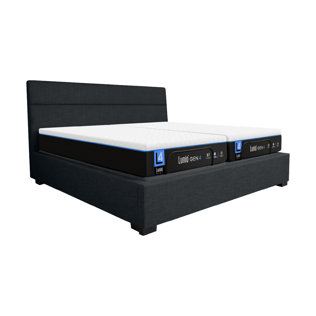 เตียงปรับระดับไฟฟ้า 6 ฟุต LUNIO SMART RISE 3ฟุต 2ชิ้น และ ขอบเตียง 6 ฟุต มาพร้อมกับที่นอนยางพารา 3 ฟุต 2 ชิ้น LUNIO GEN 4_0