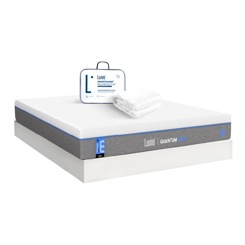 ที่นอนยางพาราอัลตร้าไฮบริด 5 ฟุต LUNIO QUANTUM MAX มาพร้อมผ้ารองกันเปื้อนกันน้ำ รุ่น LUNIO SMARTGUARD PRO PROTECTOR_0