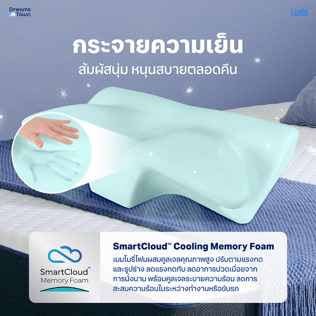 หมอนสุขภาพ ทรงผีเสื้อ LUNIO HYPERCOOL ERGONOMIC PILLOW_2