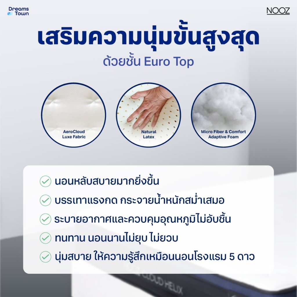 ที่นอนยางพารา 6 ฟุต NOOZ CLOUD HELIX เสริมพ็อกเก็ตสปริง_3