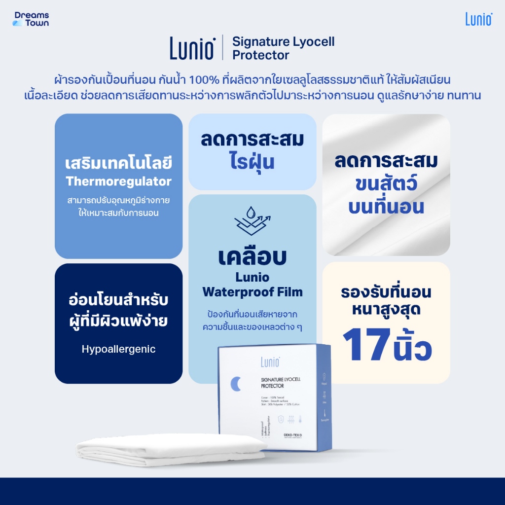 ผ้ารองกันเปื้อน 5 ฟุต Lunio Signature Lyocell Protector_6