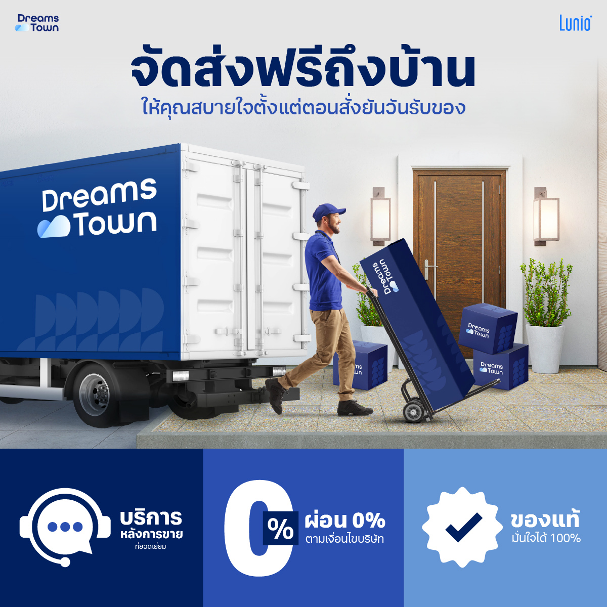 เตียงปรับระดับไฟฟ้า 5 ฟุต LUNIO SMART RISE  มาพร้อมกับที่นอนยางพารา 5 ฟุต LUNIO GEN4_7