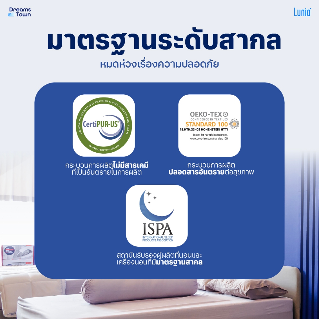 ที่นอนยางพารา 6 ฟุต  LUNIO LITE PRO หนา 8 นิ้ว_8
