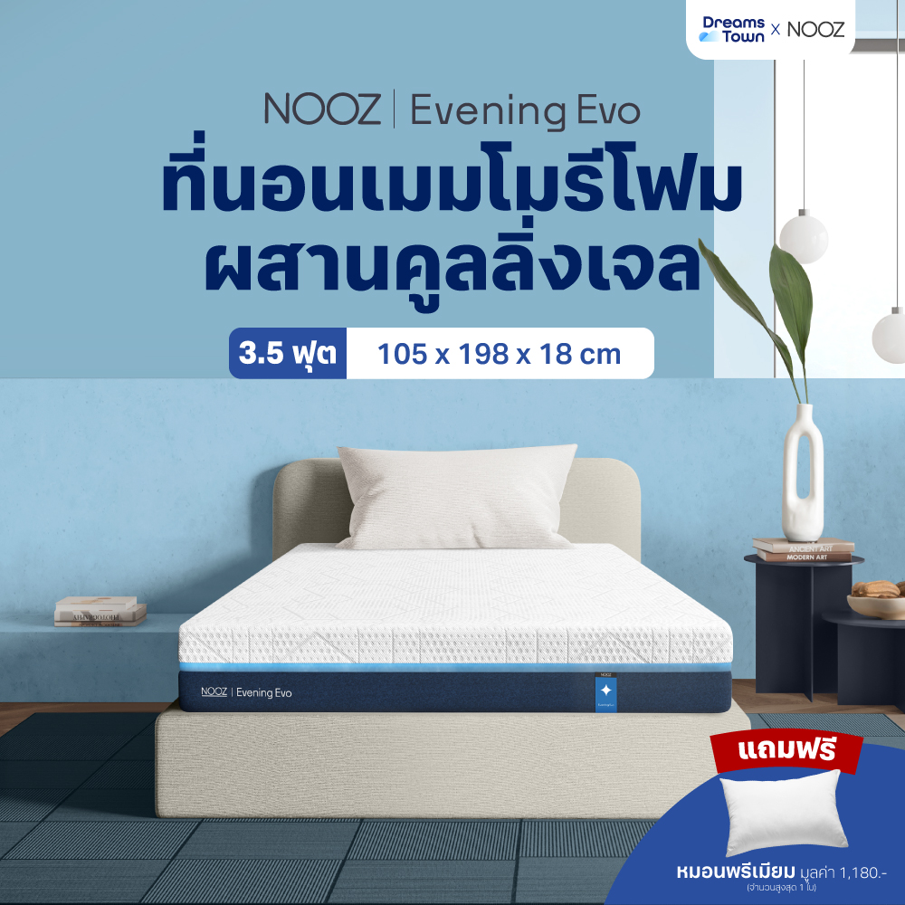 ที่นอนเมมโมรี่โฟม 3.5 ฟุต NOOZ Evening Evo หนา 7 นิ้ว_8