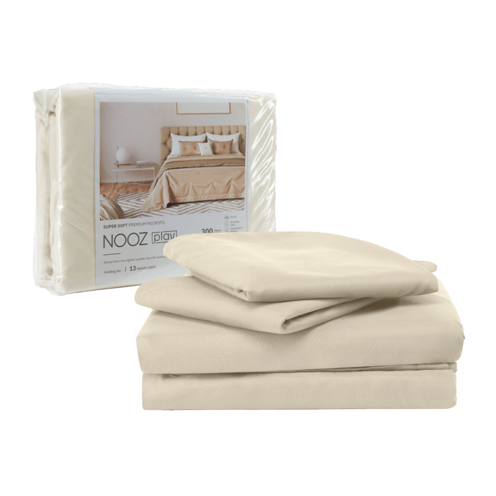 ผ้าปูที่นอน 3.5 ฟุต Nooz Play รุ่น Bedding Set สีเบจ Sunrise Beige