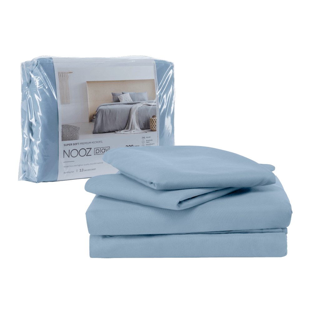 ผ้าปูที่นอน 5 ฟุต Nooz Play รุ่น Bedding Set สีฟ้า Sky Blue