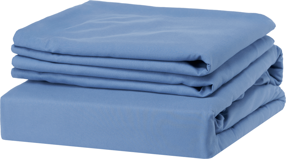 ผ้าปูที่นอน 5 ฟุต Lunio Microsilk Bedding  สีฟ้า Crystal Blue
