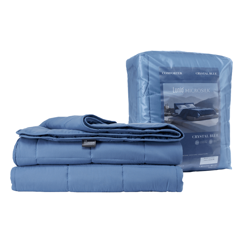 ผ้านวม 5,6 ฟุต Lunio Microsilk Comforter สีฟ้าคริสตัล Crystal Blue
