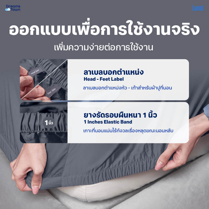ผ้าปูที่นอน 6 ฟุต LUNIO SPACECOOL BAMBOO BEDDING SET SATURN BLUE