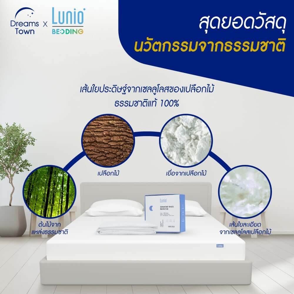 ผ้ารองกันเปื้อน 6 ฟุต Lunio Signature Lyocell Protector_2