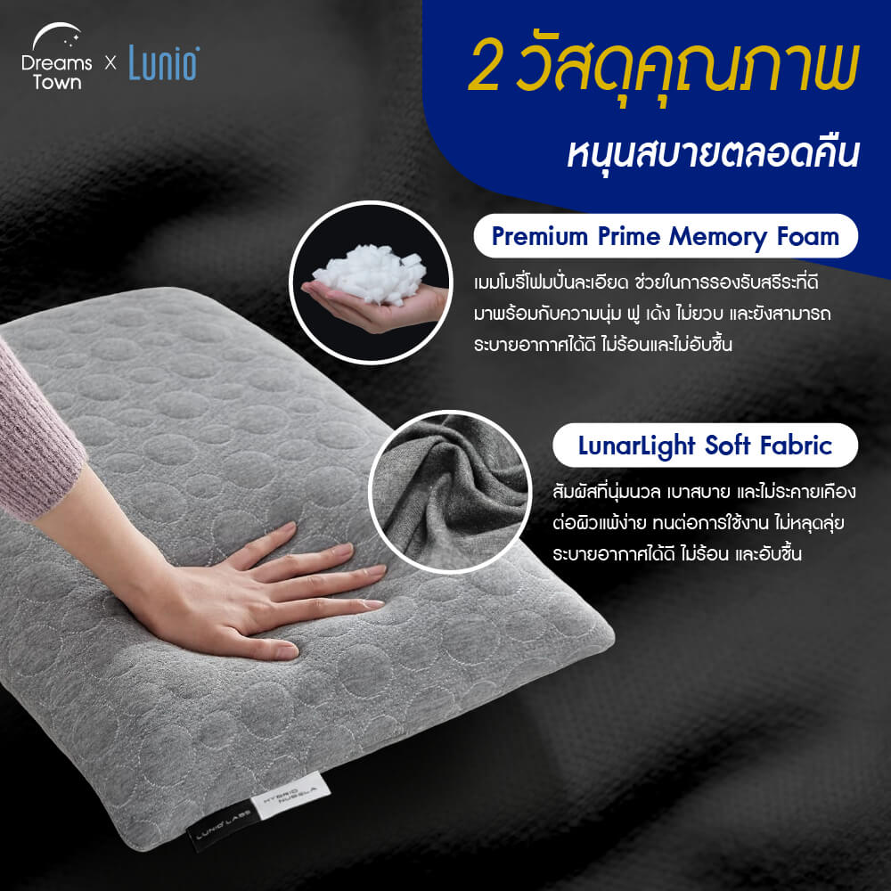 หมอนเมมโมรี่โฟม Lunio Hybrid Nebula_2